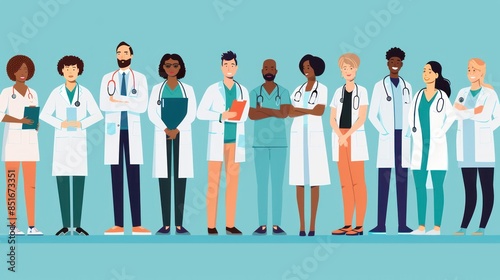 Medical Team and staff , illustration cartoon character photo