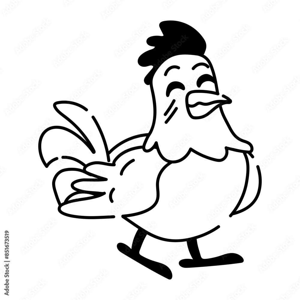 Check out this doodle icon of cute hen