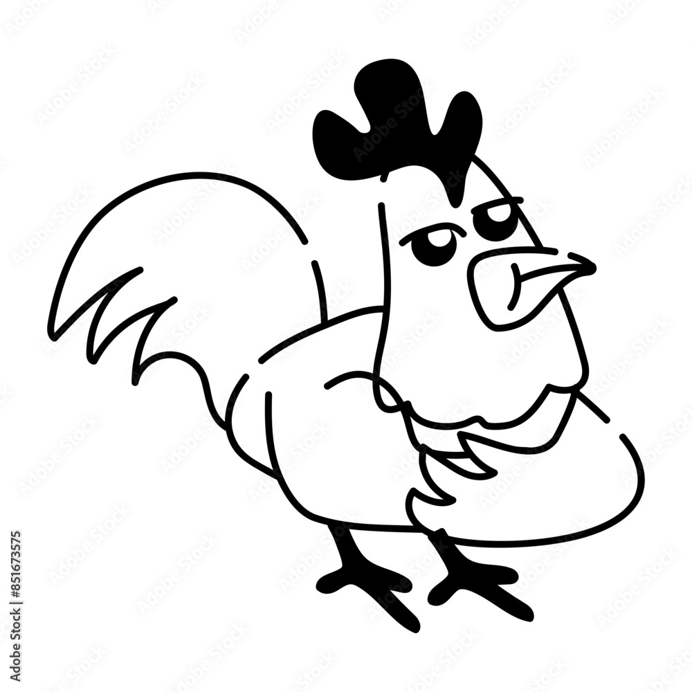 Fototapeta premium Check out doodle icon of an angry chicken