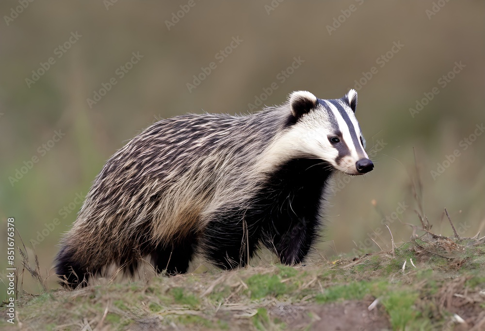 Fototapeta premium A Badger in the wild