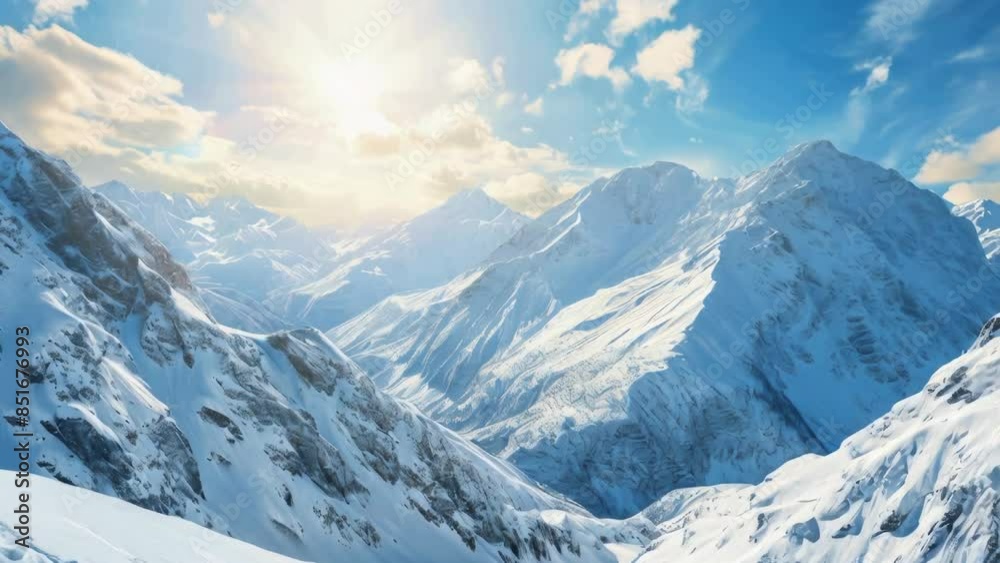 A person is skiing down a snowy mountain slope. A person is skiing down a snowy mountain slope.