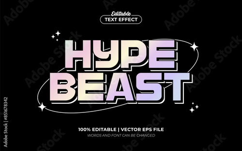 Hypebeast Streetwear Holographic Urban Clothing Brand T Shirt Editable Text Effect, Editable Font Style