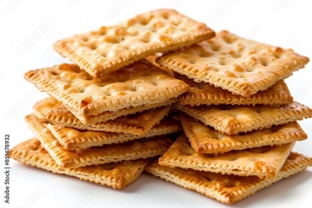 square cracker cookies isolated on white background square cracker cookies isolated on white background