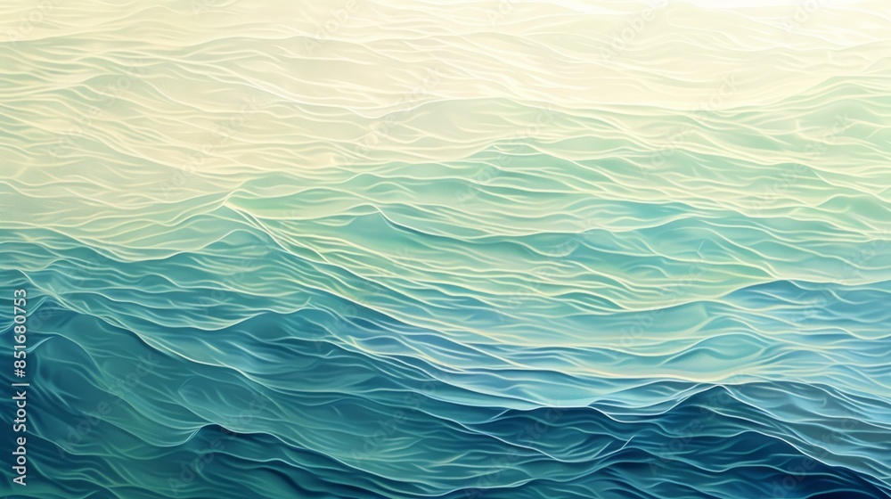 Obraz premium Abstract ocean waves in gradient blue and teal hues, creating a serene and calming effect. Perfect for backgrounds and artworks.