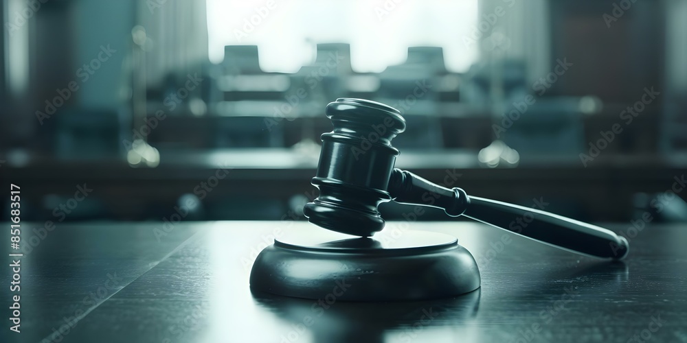 Gavel on courtroom table judge presiding attorney addressing magistrate in civil case. Concept Law, Courtroom, Gavel, Judge, Civil Case Gavel on courtroom table judge presiding attorney addressing magistrate in civil case. Concept Law, Courtroom, Gavel, Judge, Civil Case