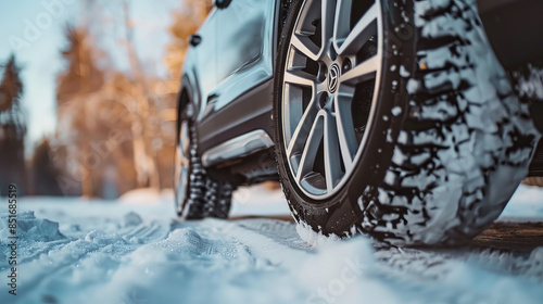 Car wheels with winter tires on them. © Mehran