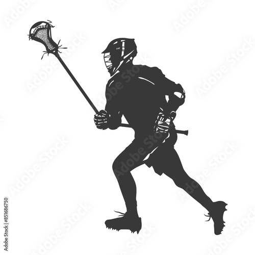 Lacrosse Player Silhouette: Action, Gear, and Ready to Score.