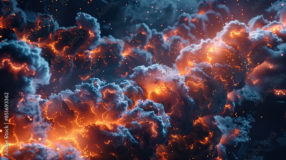 Ethereal clouds morphing into blockchain Ethereal clouds morphing into blockchain