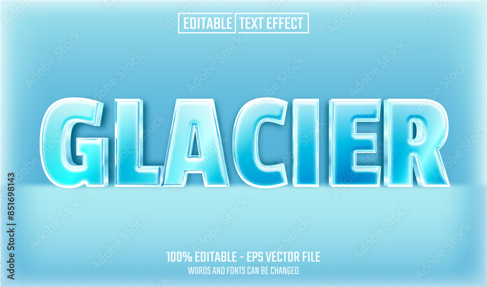 glacier editable text effect glacier editable text effect
