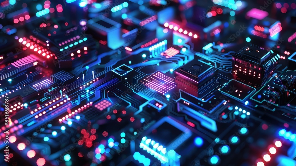 Futuristic cityscape with blockchain nodes Futuristic cityscape with blockchain nodes