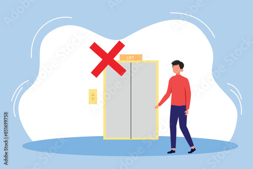 Earthquake safety concept. Colored flat vector illustration isolated.