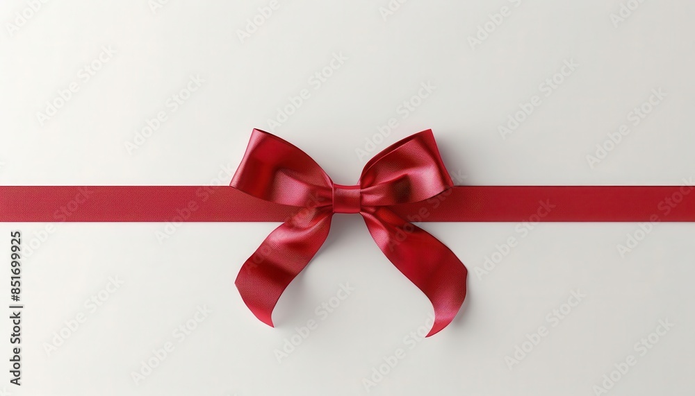elegant red bow on white background minimalist concept illustration elegant red bow on white background minimalist concept illustration