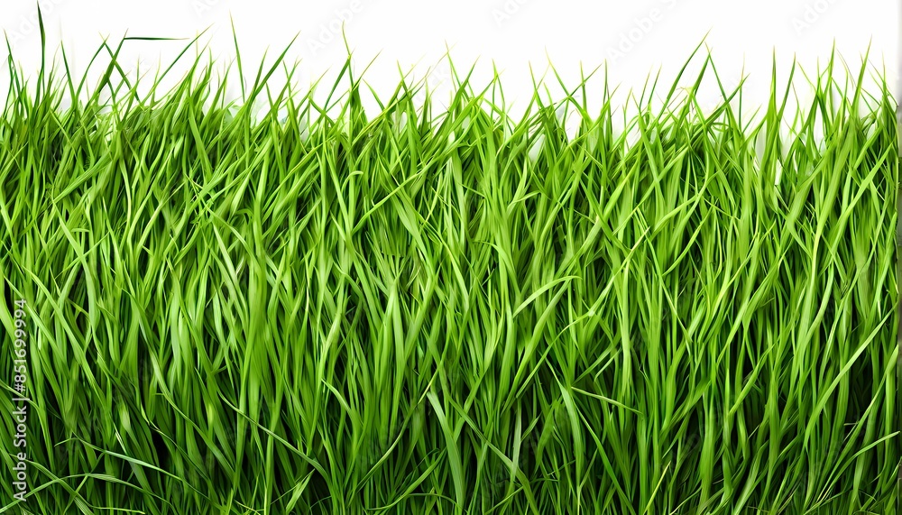 Obraz premium Green grass border on white background, AI Generated
