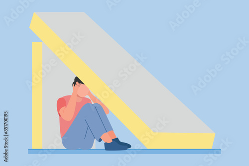Earthquake safety concept. Colored flat vector illustration isolated.