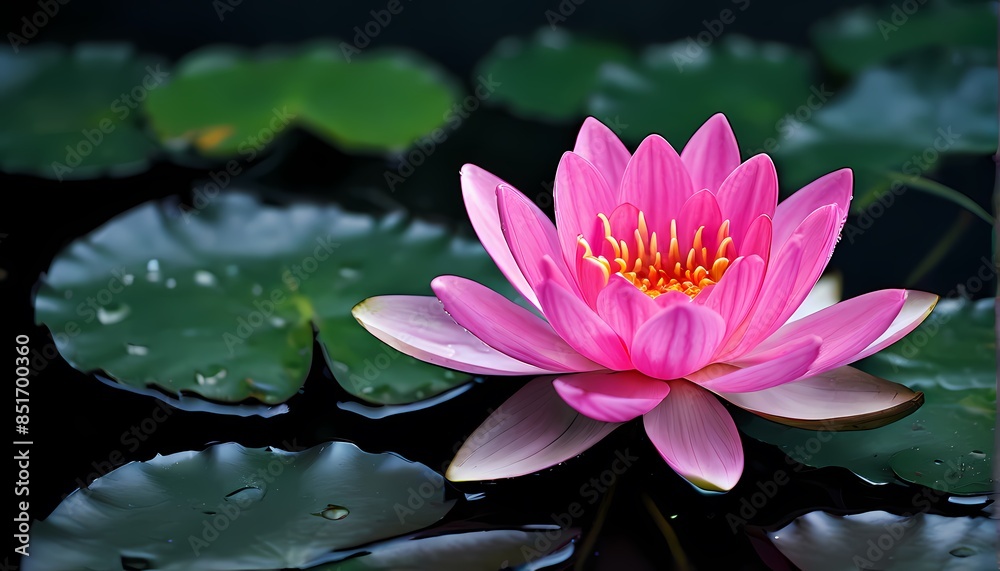 Lotus water lily pink flower, Ai Generated Lotus water lily pink flower, Ai Generated