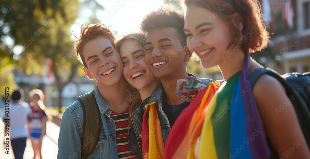 Fototapeta premium LGBTQ Youth Finding Acceptance and Joy in School