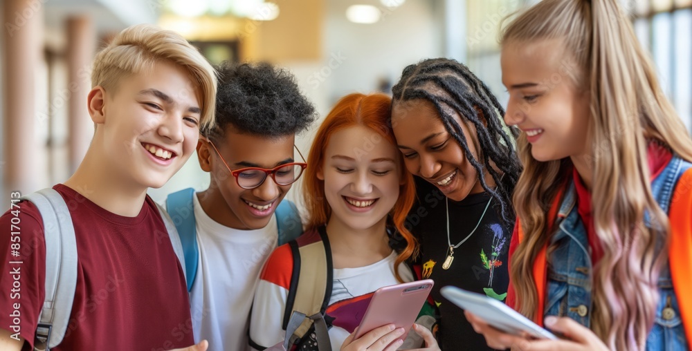 Fototapeta premium Pride and Joy: LGBTQ Youth Celebrating at School