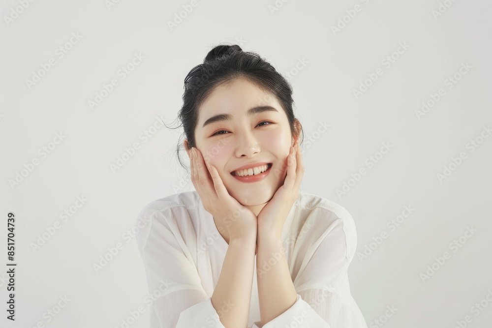 Beautiful young asian woman with clean fresh skin on white background, Face care, Facial treatment, Cosmetology, beauty and spa, Asian women portrait. Beautiful young asian woman with clean fresh skin on white background, Face care, Facial treatment, Cosmetology, beauty and spa, Asian women portrait.