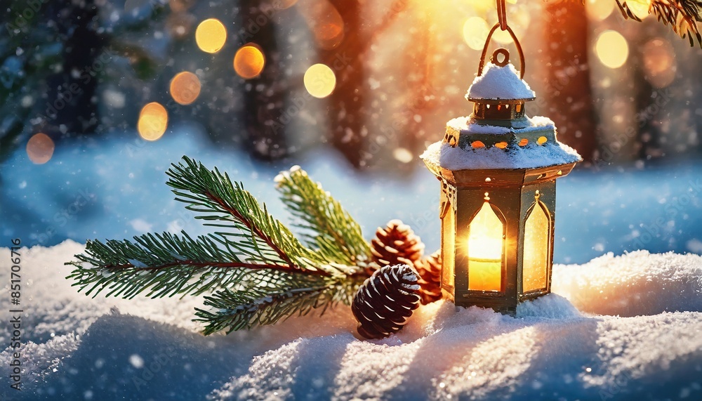christmas decoration on the snow