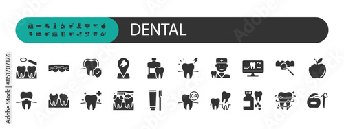set of dental icons, teeth care, clinic