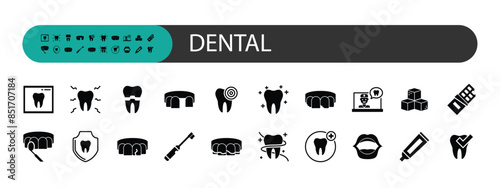 set of dental icons, teeth care, clinic