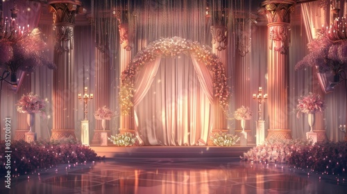 Stage Background Design For An Elegant Wedding