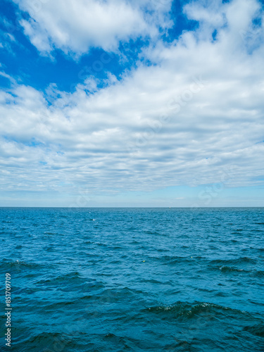 Wallpaper Mural Landscape beautiful summer season vertical horizon look view tropical shore open sea cloud clean and blue sky background calm nature ocean wave water nobody travel at  thailand chonburi sun day time Torontodigital.ca