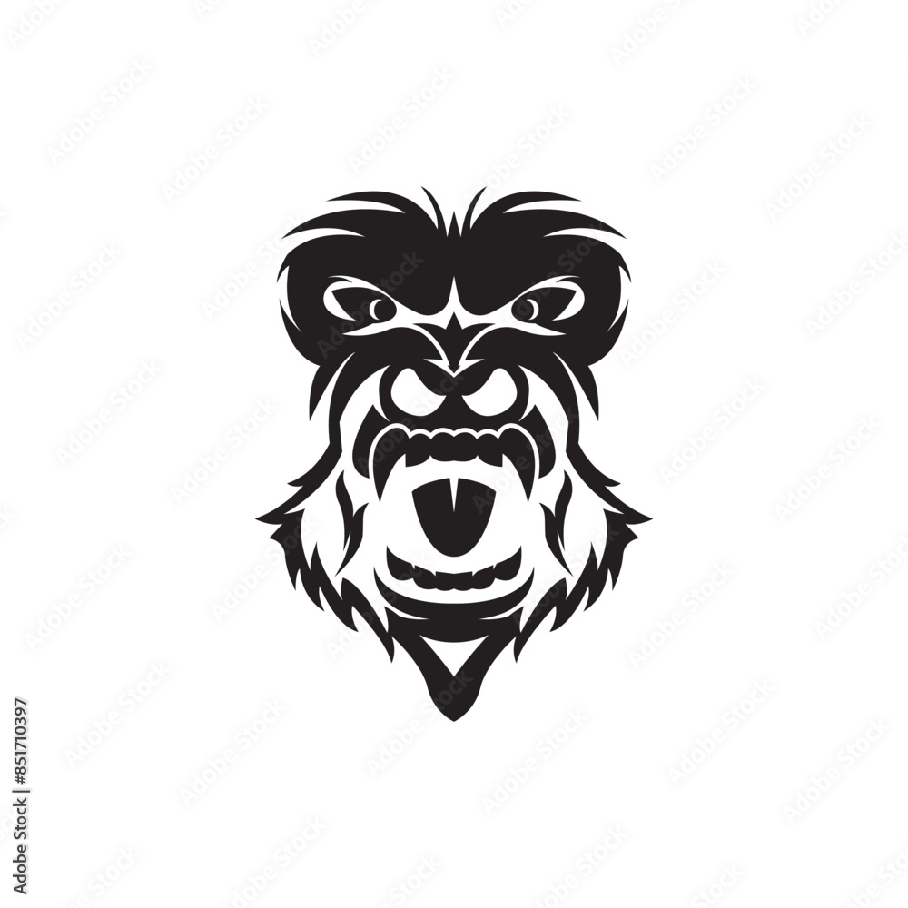 Fototapeta premium Gorilla head symbol logo icon,design vector illustration template