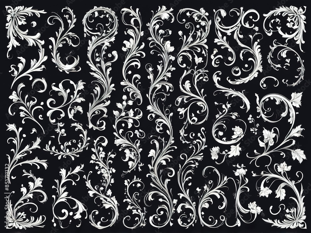 Set of swirling pattern borders Collection of Charoen circles, isolated backgrounds Set of swirling pattern borders Collection of Charoen circles, isolated backgrounds
