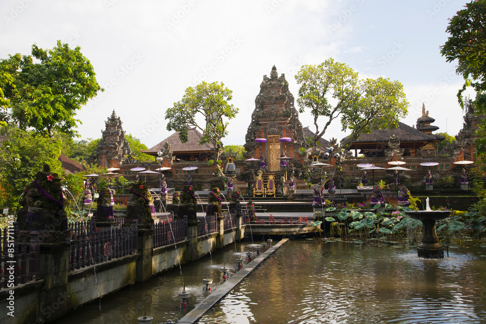 Beautiful view of Taman Saraswati temple in Ubud on Bali Island, Indonesia