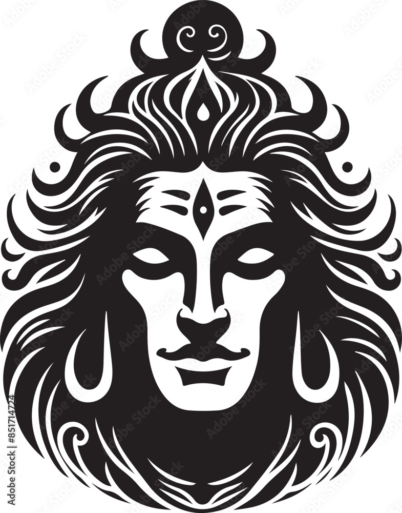 shiva head vector shiva head vector