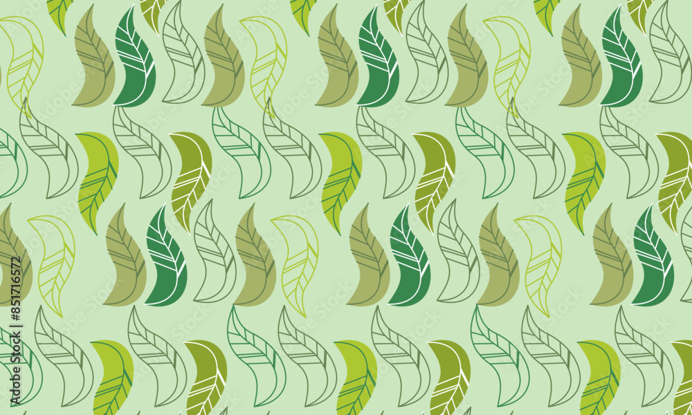 Fototapeta premium Seamless abstract leaves pattern background