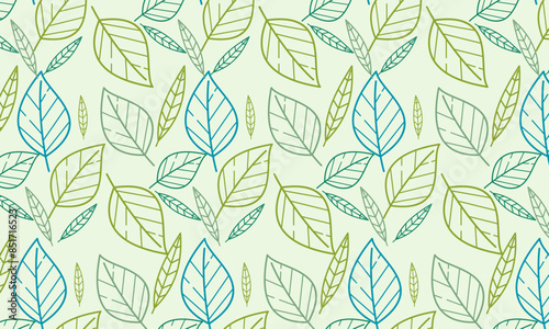 Seamless abstract leaves pattern background