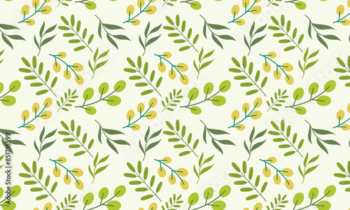 Seamless abstract leaves pattern background