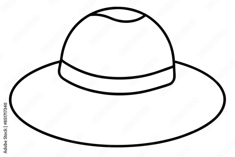 Cute hat line art vector illustration Cute hat line art vector illustration