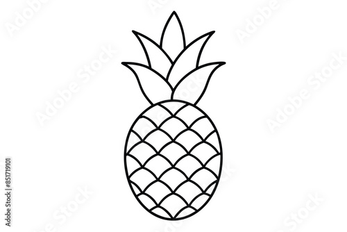 Pineapple line art vector illustration