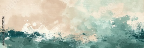 Abstract Watercolor Waves in Pastel Colors with Ample Copy Space