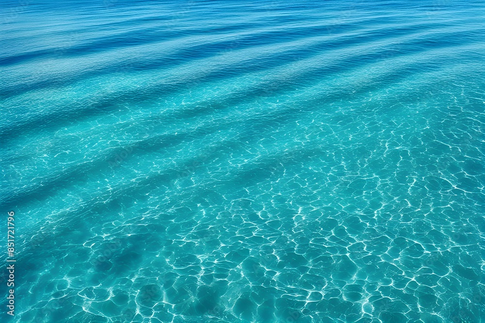Fototapeta premium Beautiful turquoise blue ocean water surface