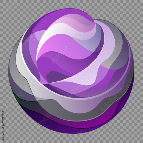 an ethereal blend of violet and lavender gray abstract blooming shape, isolated 