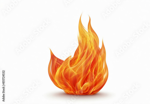 Fire flame, isolated on white background