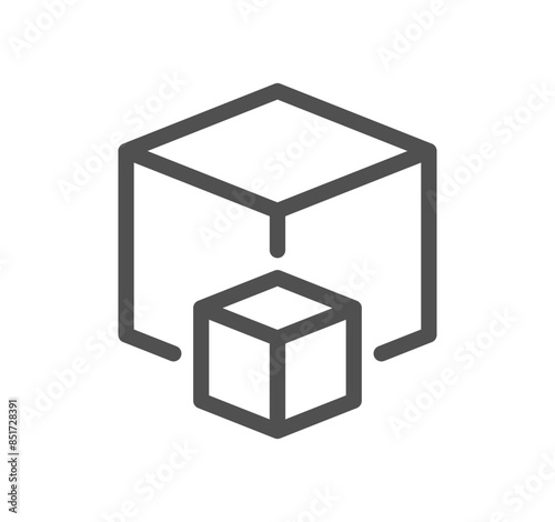 Cubes related icon outline and linear vector.