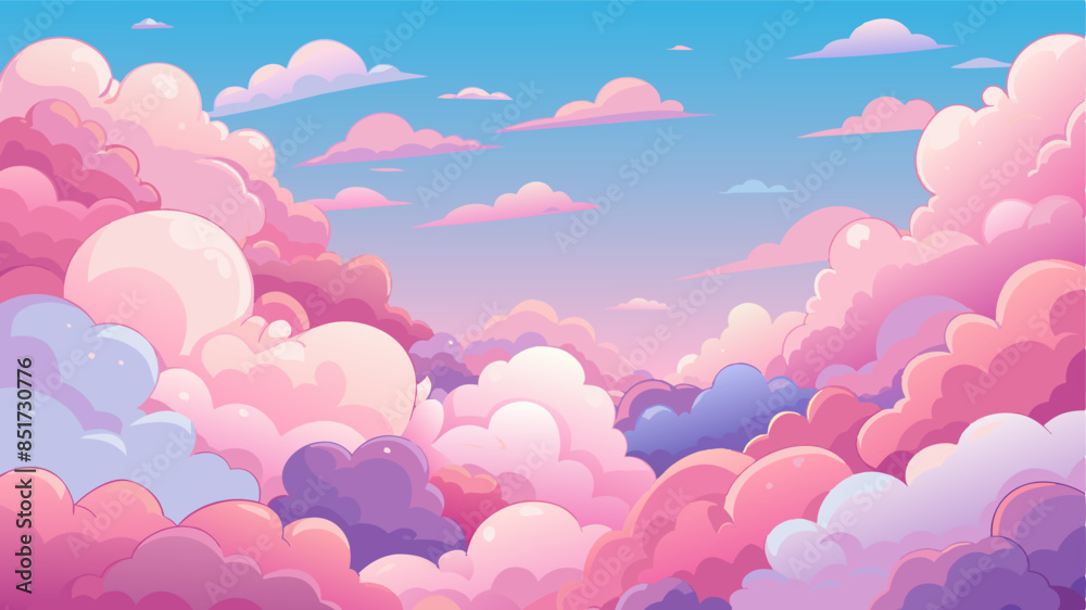 Background of fluffy baby pink pastel cotton candy clouds in the sky. Background of fluffy baby pink pastel cotton candy clouds in the sky.