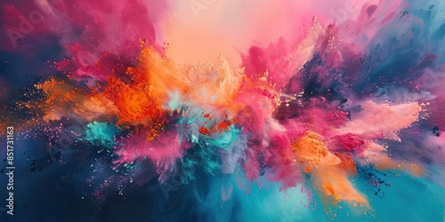 Abstract Colorful Explosion of Paint