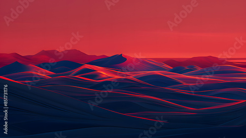 sunset in the mountains. Generative AI