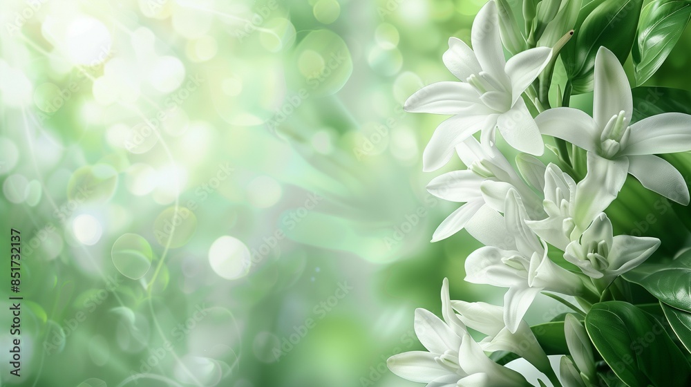 copy space of tuberose flowers, spring flowers background copy space of tuberose flowers, spring flowers background