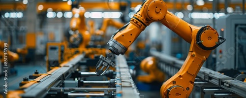 Technician programming industrial robots