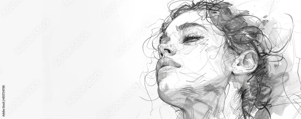 Fototapeta premium A line drawing that captures the essence of a subject with simple strokes.