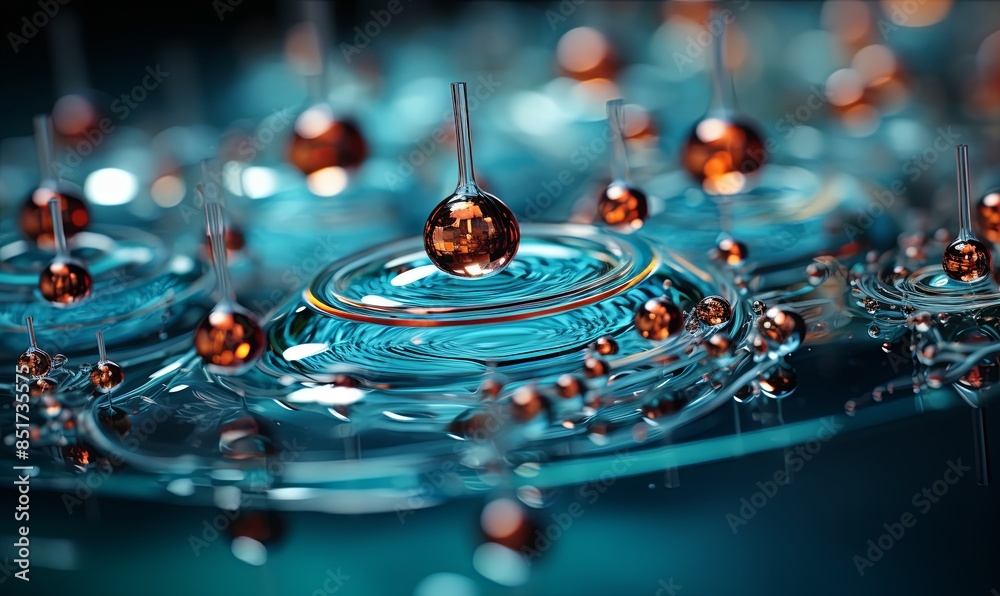 Floating Balls on Water Surface Floating Balls on Water Surface