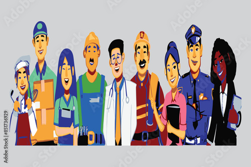 Happy international labor day, vector illustration design, 