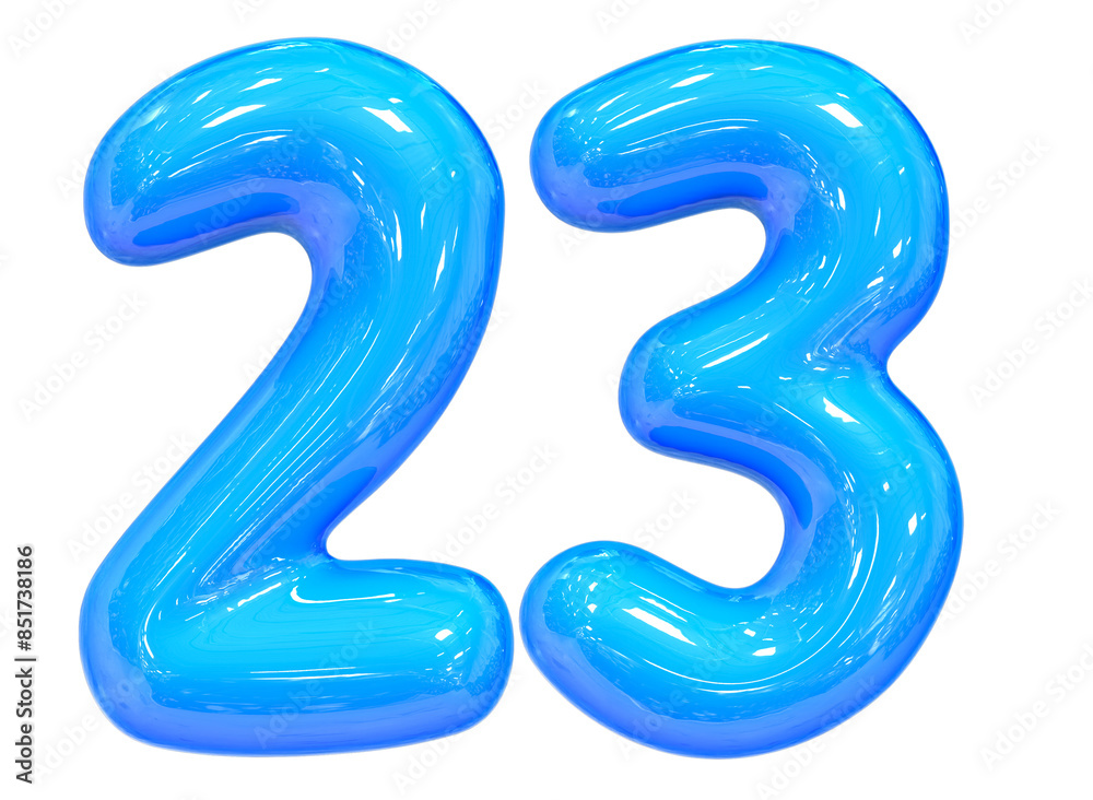 Balloon Number 23 Blue Color 3D Render Balloon Number 23 Blue Color 3D Render